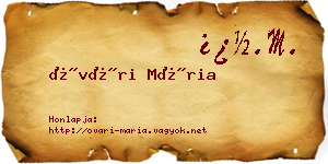 Óvári Mária névjegykártya