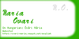 maria ovari business card