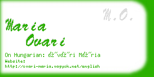maria ovari business card